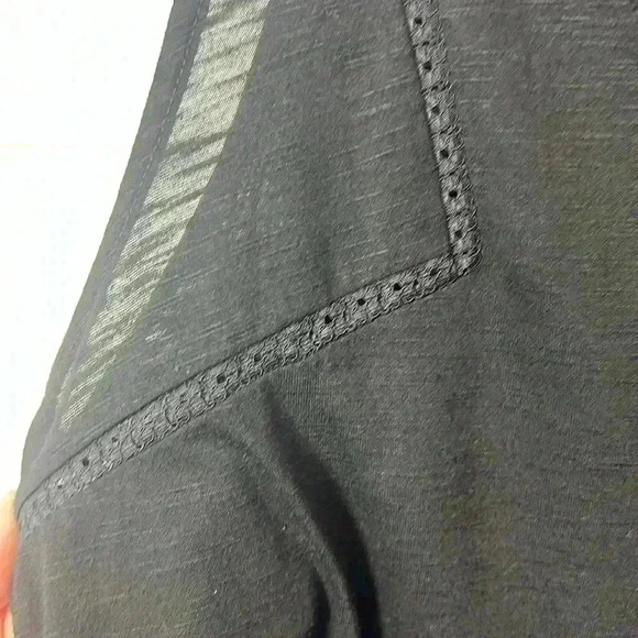 Torrid Cotton Modal Slub Ladder Trim V-Neck Babydoll Tank Top Size 1X Black - Picture 4 of 13